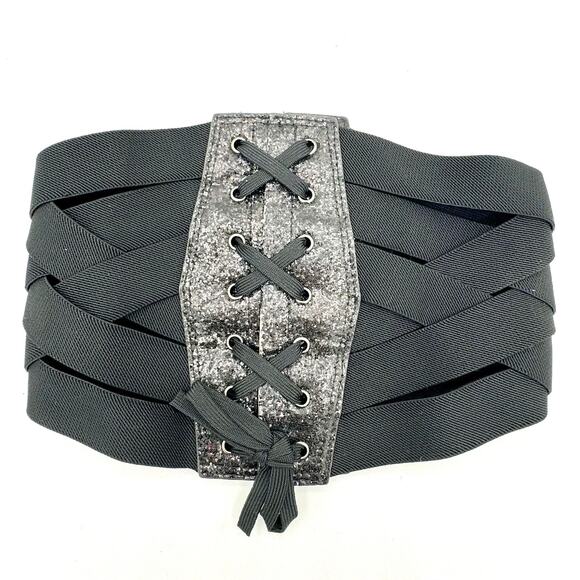 Bebe Black LaceUp Corset Belt PetiteSmall‎ Boho Renaissance Festival Oktoberfest - Picture 1 of 6